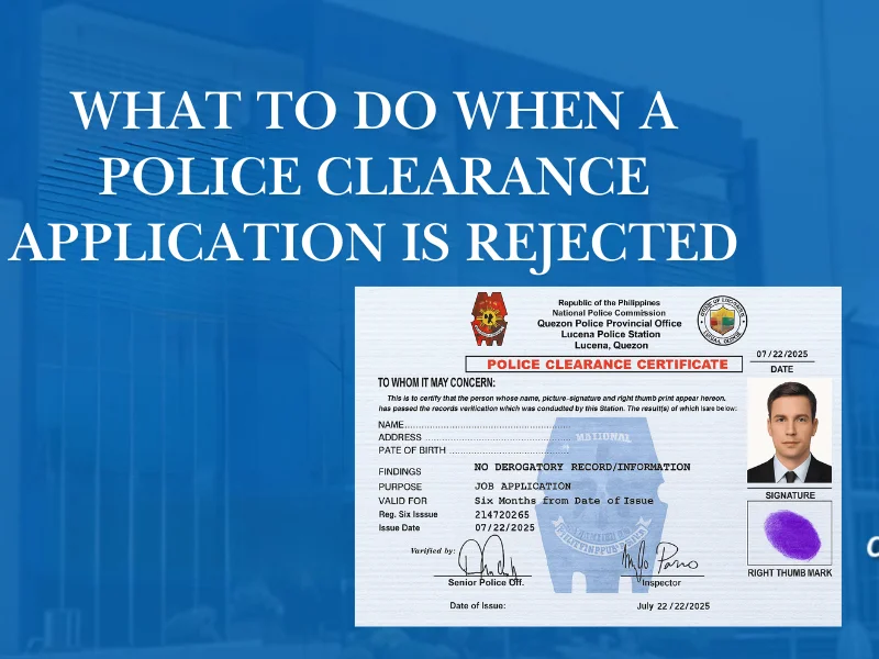 Police Clearance Application Rejection Guide